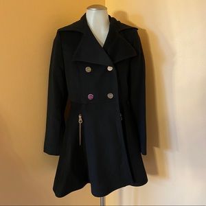 LAUNDRY Melton Fit & Flare Wool Blend Coat NWT